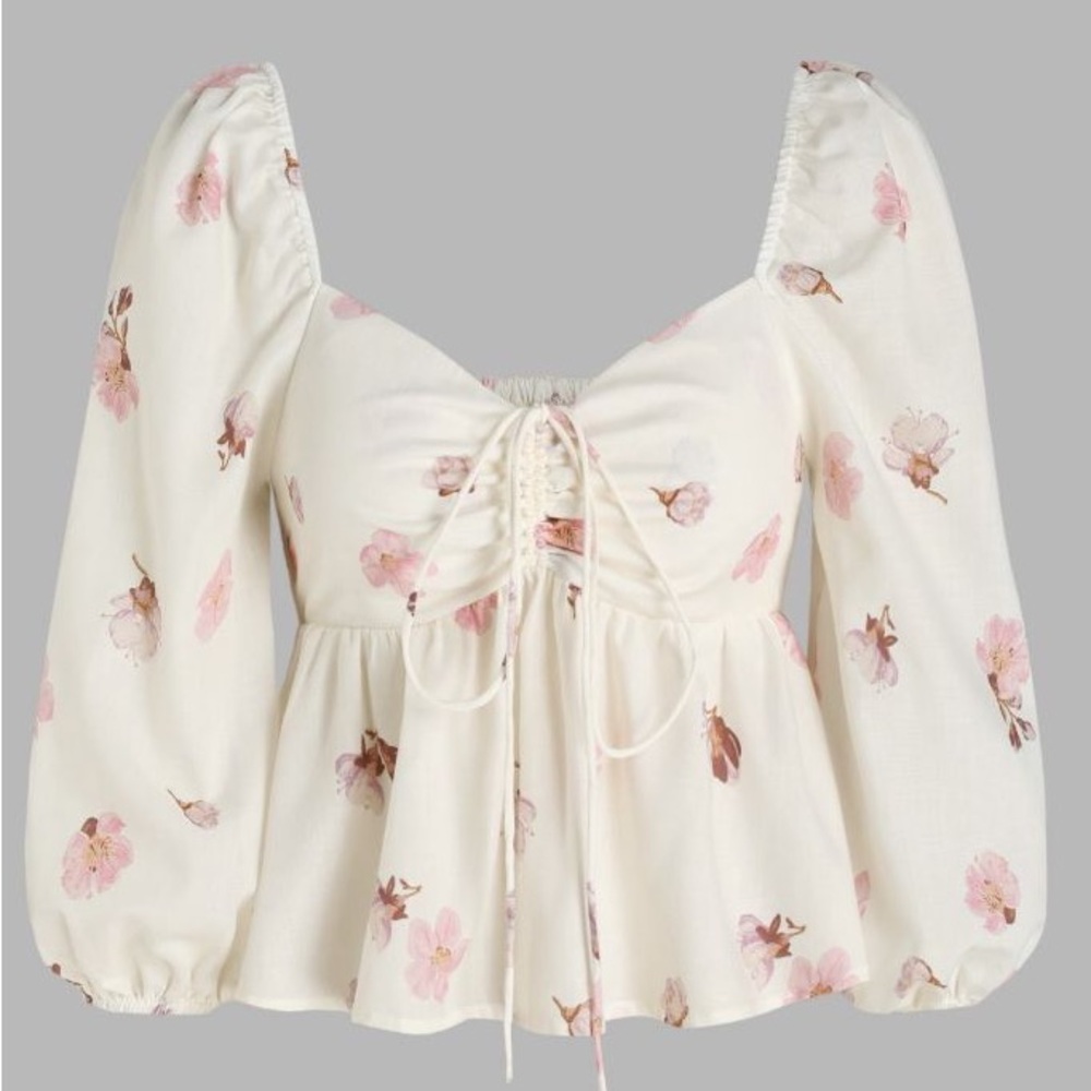 Floral Puff Sleeve Top